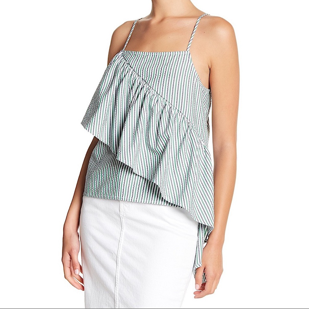 Abound Striped Asymmetrical Ruffle Camisole